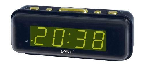часы настольные VST-738/2 (зеленый), , р-р цифр 2,3 см (220V)