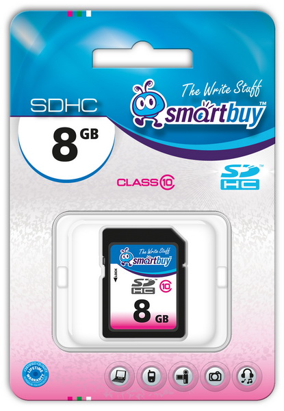 Пам. SDHC Card, 8GB, Class 10, Smart Buy