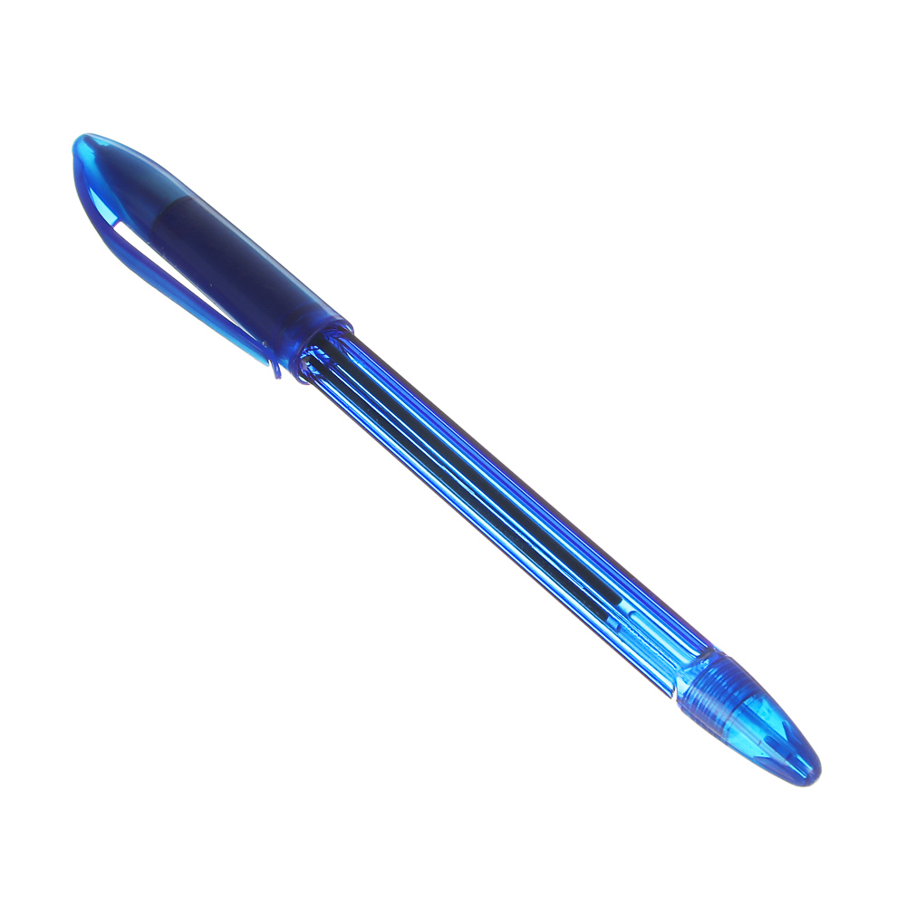 Ручка шариковая синяя, маслянные чернила, тонир.корпус, накладка, 0,5мм, инд. ма 50шт/уп