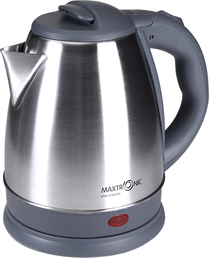 Чайник MAXTRONIC MAX-306 нерж + серый (1,8кВт, 1,8л, мет корпус, скрытый нагр элемент) 16/уп