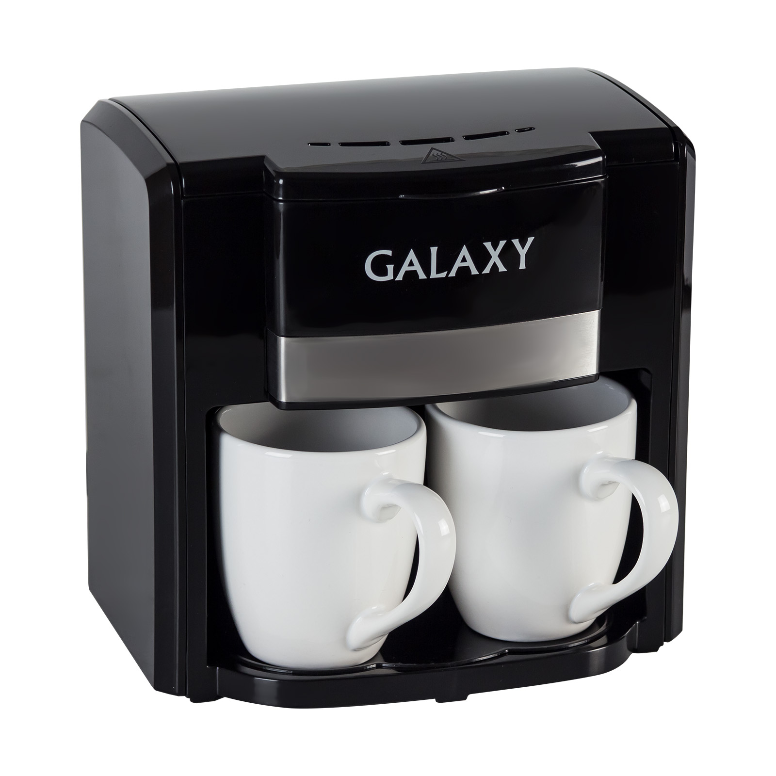 Кофеварка Galaxy GL 0708 ЧЕРНАЯ 750 Вт, объем 0,3 л (2 керам чашки в комплекте) (6шт/уп)