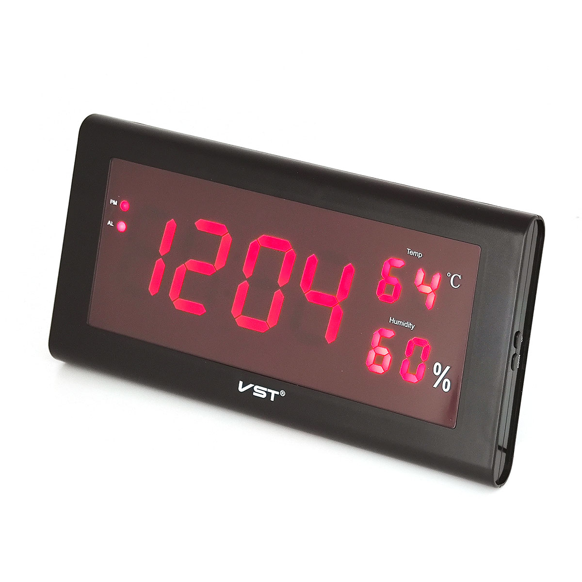 Часы настенные VST795S-1 красн (температура, влажность)