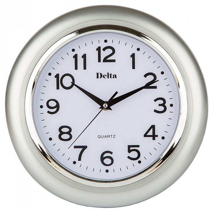 Часы настенные DELTA DT-0092  d29 см  цвет: серебро (10)
