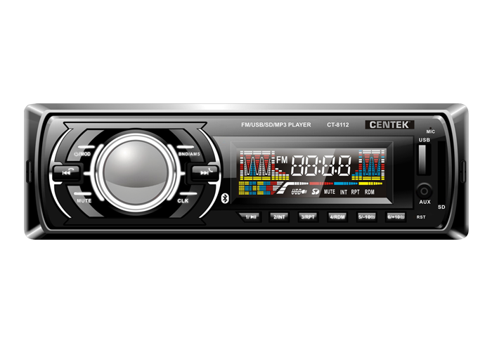 Авто магнитола  Centek СТ-8112 (4х50 Вт, BLUETOOTH, SD/MMC/USB, MP3, цветной LED)