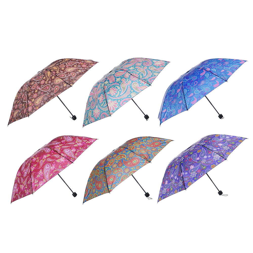 Зонт женский, механика, 8 спиц, 55см, металл, пластик, полиэстер, 6 дизайнов, 305Q