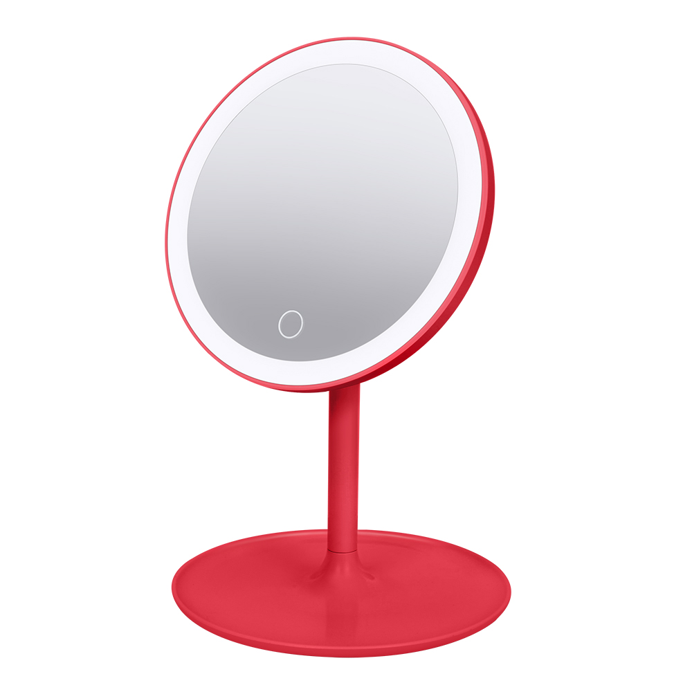 Зеркало настольное MARTA MT-2361 красн рубин круглое (D 18см, круговая подсветка, от бат 3*R3) 12/