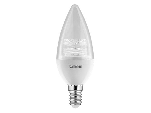 Эл. лампа светодиодная Camelion LED-C35-5.5W-/830/E14(Свеча 5.5Вт 220В, аналог 50Вт) уп.1/10/100