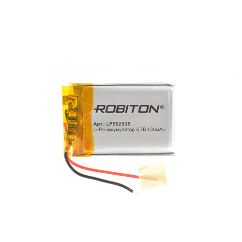 Акк  литиевый ROBITON LP552535 литий-полимер 3.7В 430мАч 5,5х25x35мм PK1
