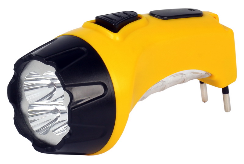 Фонарь Smartbuy Светодиодный Аккумуляторный 4+6 LED с прямой зарядкой  желтый SBF-87-Y