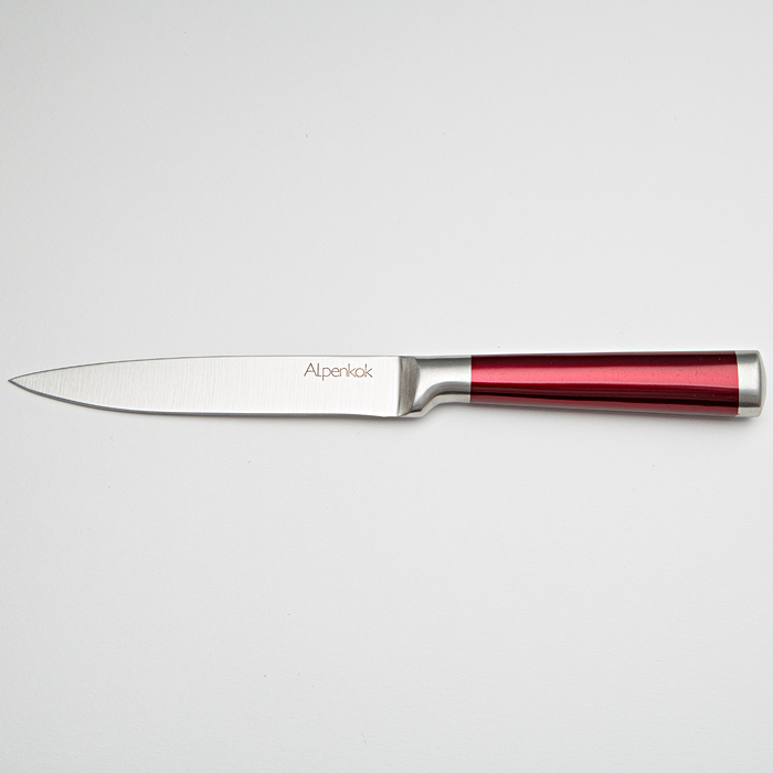 Нож Alpenkok AK-2080/D Универсальный из нерж стали с красной ручкой "Burgundy" 5" (12,7см) (12)