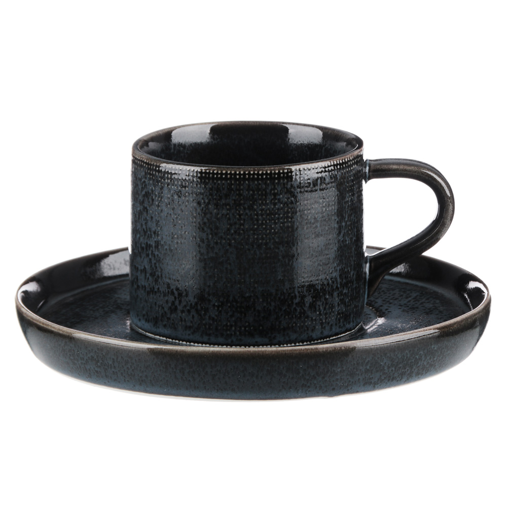 Блэк Джинс набор чайный 2 предмета, чашка 220мл, блюдце 16см, керамика