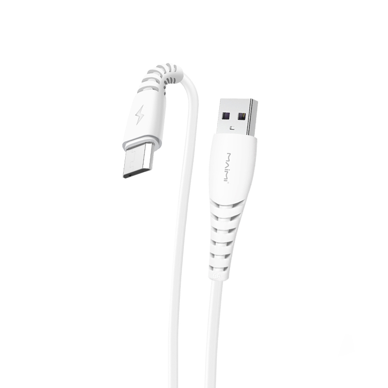 Кабель USB - micro USB MAIMi X39 белый силикон 6A, 2м