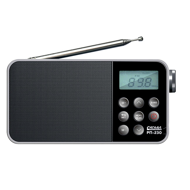 радиопр Сигнал РП-230, бат 3*R20 (не в компл.), дисплей, USB, microSD, 220В, часы, будильник