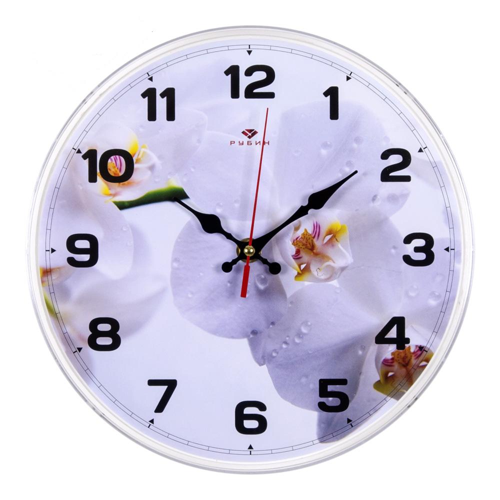Часы настенные СН 2524 - 126 Орхидея белая круглые (25x25) (10)
