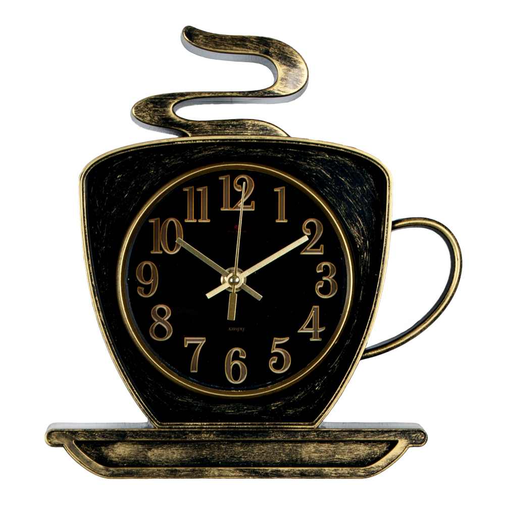 Часы настенные СН 2523 - 002 Чашка черный с золотом Классика (25x24) (10)