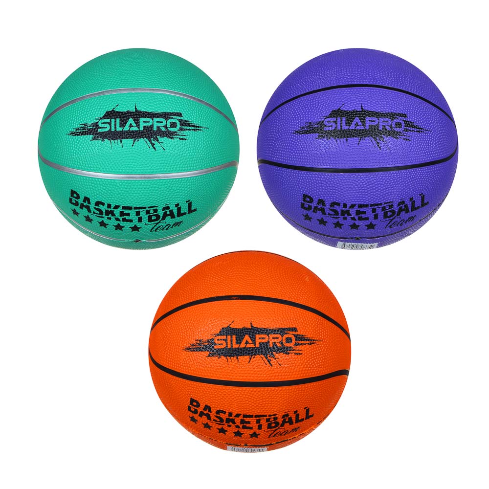 Мяч баскетбольный SILAPRO цветной 7 р-р, 24см, резина, 550г (+-10%)