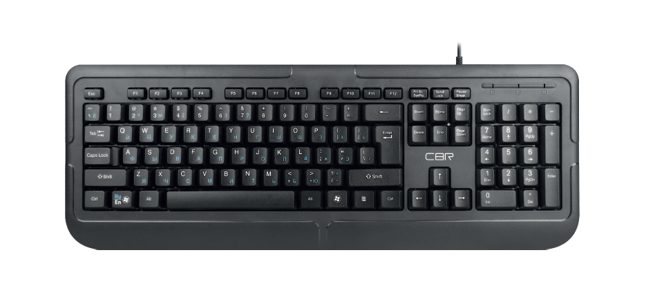 Клавиатура CBR KB 319H, проводная полноразмерная, USB, 104 клавиши, встроенный 2-портовый USB-хаб,