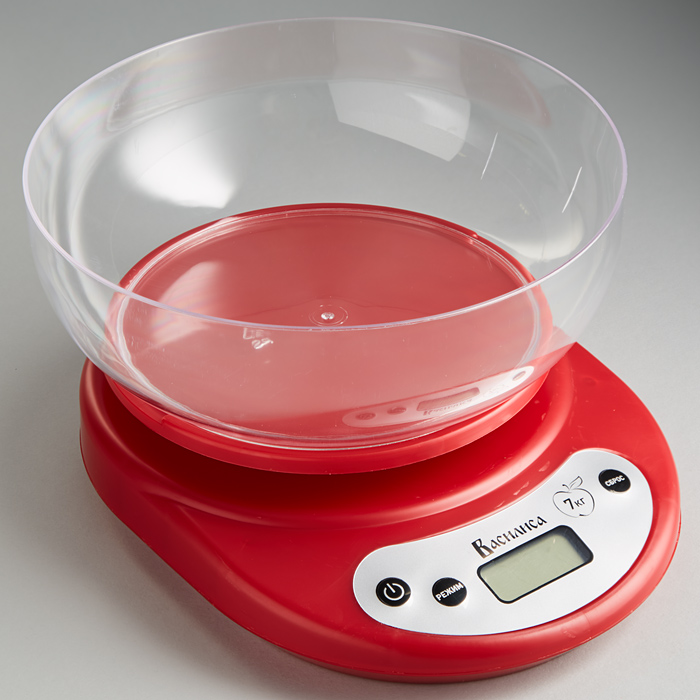 Весы кухонные ВАСИЛИСА ВА-010 красный, 7 кг, стекло (24/уп)
