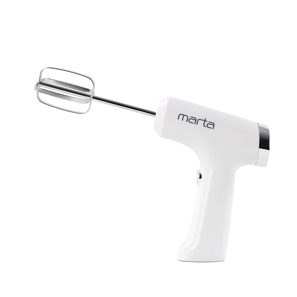 Миксер MARTA MT-MX1523A белый мрамор (300Вт, Li-ion аккумулятор, LED дисплей) 6шт/уп