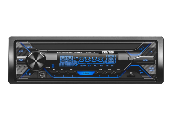 Авто магнитола  Centek СТ-8116 (4х50 Вт, 7 цветов подсветки, BLUETOOTH, USB/AUX/micro SD, mp3)
