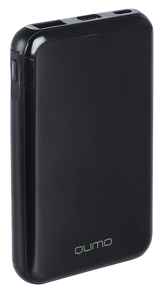 Внешний аккумулятор Qumo PowerAid P5000, 5000 мА-ч, 2 USB 1A+2.4A (2.4А сумм), вход до 2А, черный