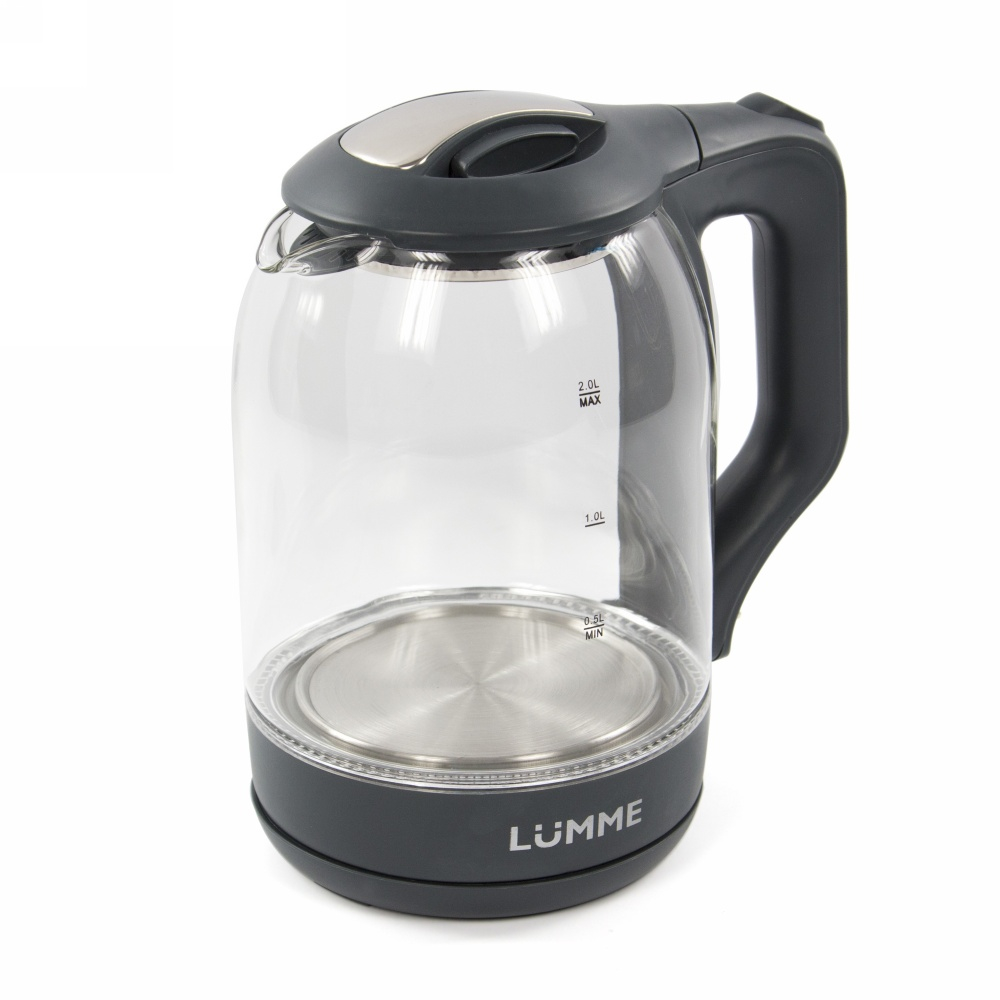 Чайник LUMME LU-141 серый гранит стеклян корпус (1800 Вт, 2л) 8/уп