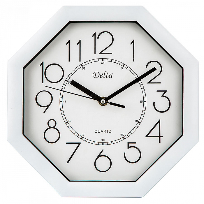 Часы настенные DELTA DT-0093 27.5*27,5см цвет: белый (10)