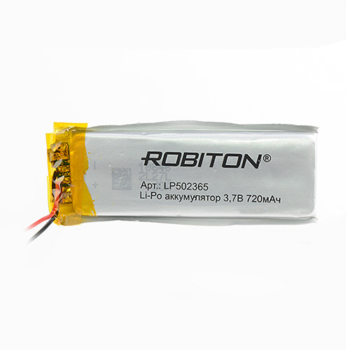 Акк  литиевый ROBITON LP502365 литий-полимер 3.7В 720мАч 5х23x65мм PK1