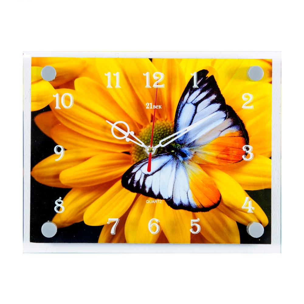 Часы настенные СН 2026 - 193 Бабочка желт прямоуг (20х26)