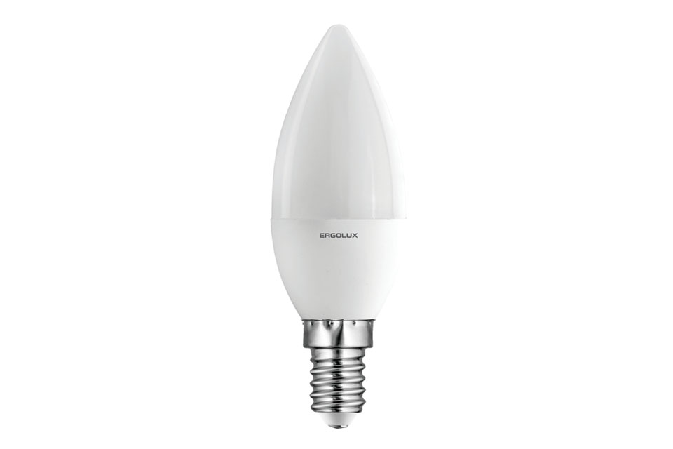 Эл. лампа светодиодная Ergolux LED-C35-11W-E14-3K (Свеча 11Вт E14 3000K 172-265В, аналог  Вт) 10/уп
