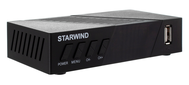 Цифровая TV приставка (DVB-T2) Starwind CT-140 черный (кнопки, HDMI, USB, RCA, IPTV, WI-FI)