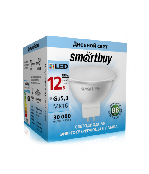 Эл. лампа светодиодная  Smartbuy Gu5,3-12W/4000 (SBL-GU5_3-12-40K)