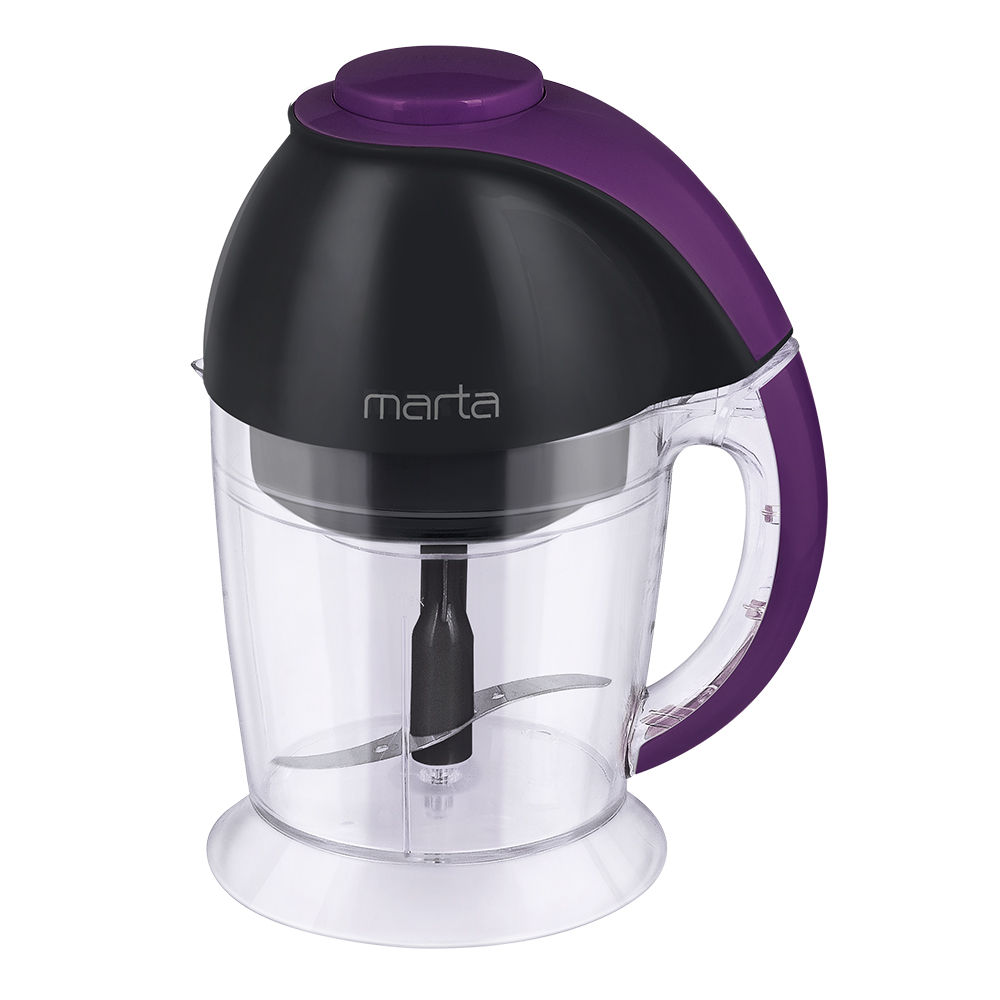 Измельчитель MARTA MT-2072 фиолетовый чароит (600Вт, чаша - 1л, нож из нерж, насадк д/взбив) 6/уп