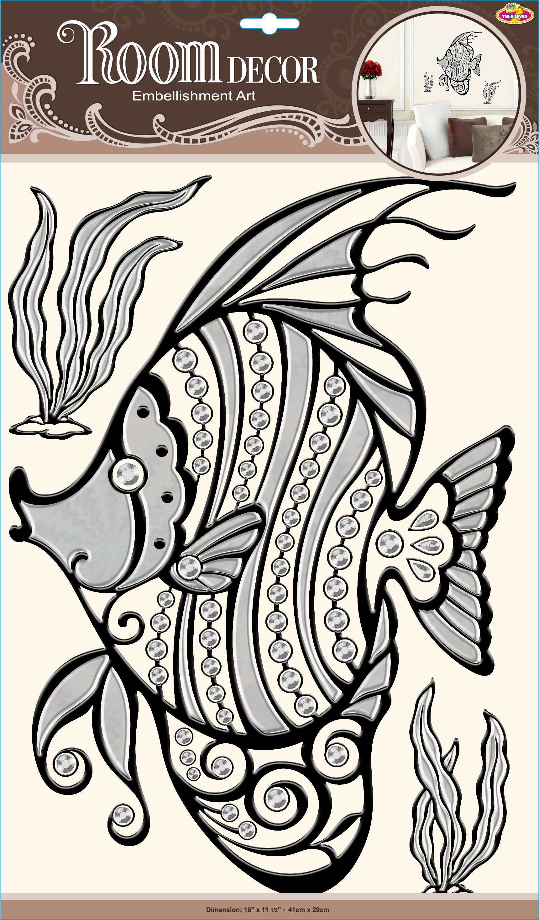 Наклейка   POA 5843   рыбка, р.29x41см, ПВХ, влагостойкая