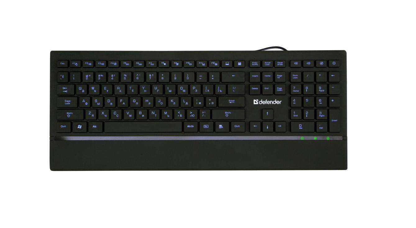 Клавиатура DEFENDER Oskar SM-660L USB B(Черный) 104+6кн, подсветка, 13 доп.фун