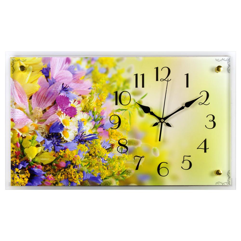 Часы настенные СН 6036 - 120 Полевые цветы прямоугольн (60х36) (6)