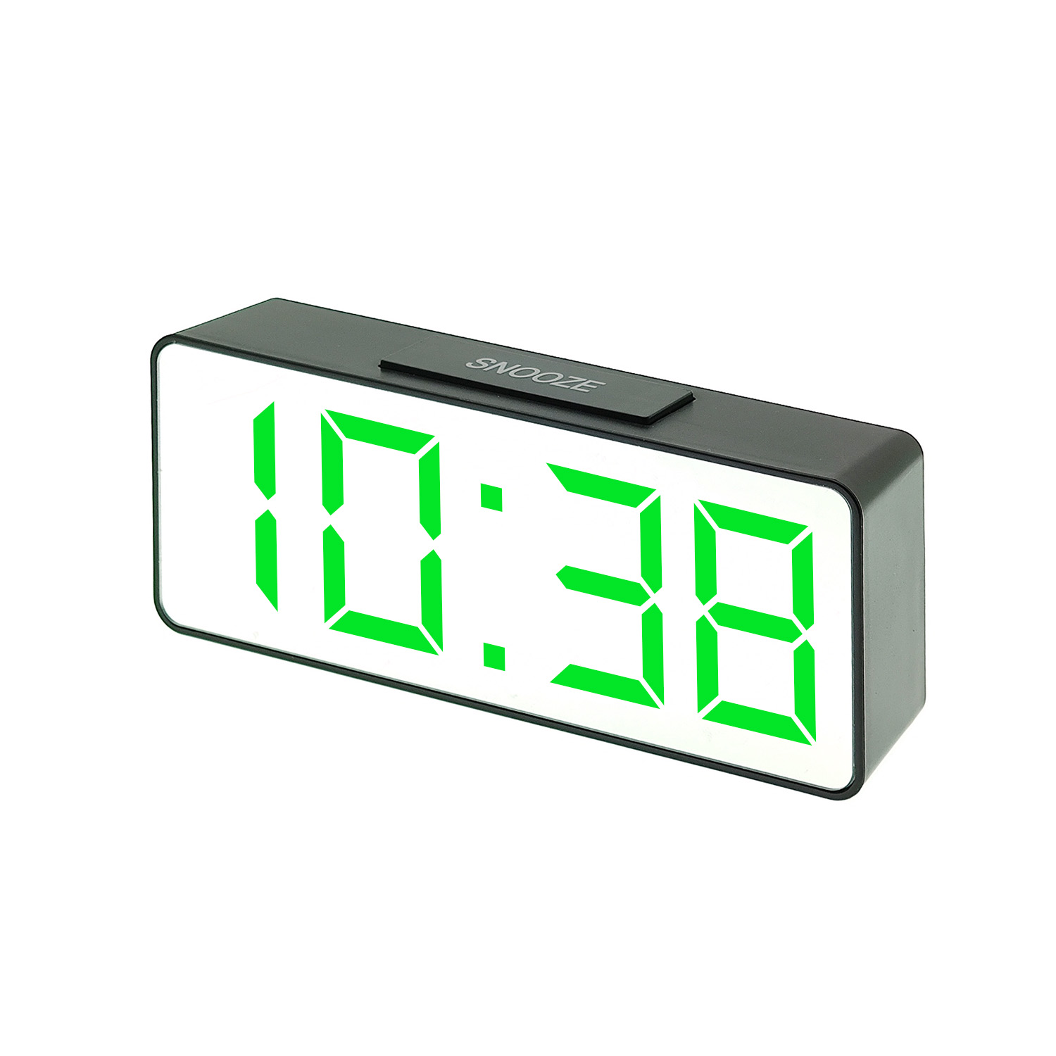 часы настольные VST-886/4 (зелёные) зеркальные+дата+температура  (без блока, питание от USB)