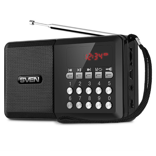 радиопр SVEN PS-60 черн (3Вт, аккум, 3xAA, FM, USB/SD, фонарь, дисплей)