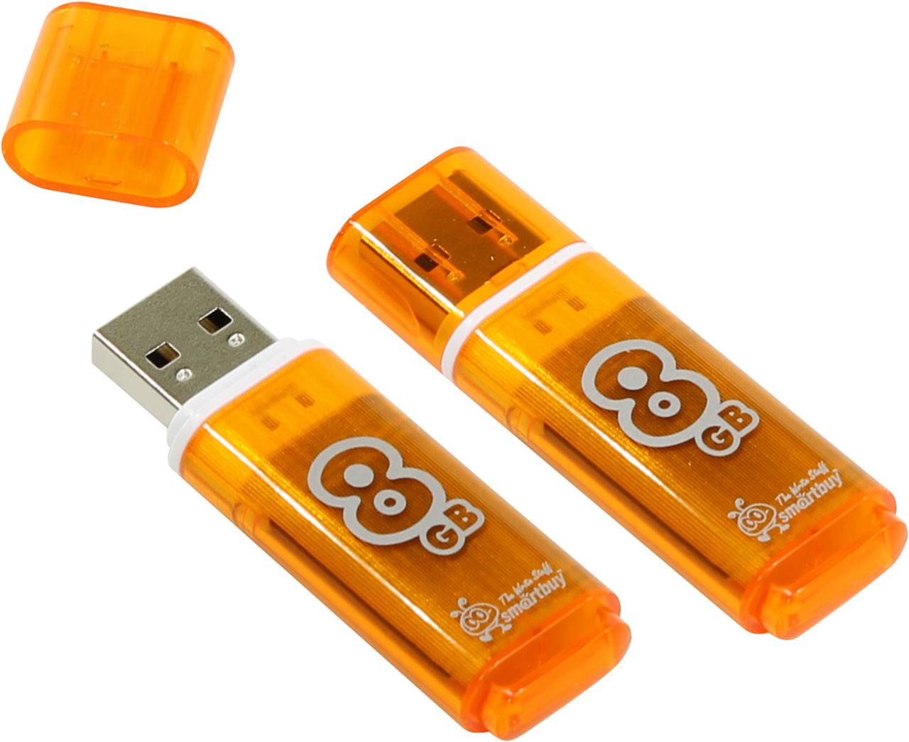 USB2.0 FlashDrives 8Gb Smart Buy  Glossy series Orange (SB8GBGS-Or)