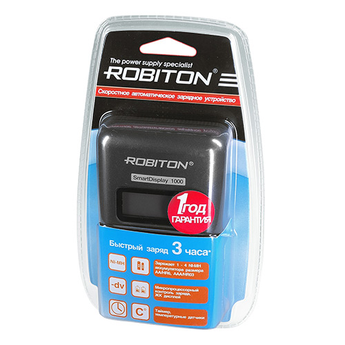 Зар уст Robiton Smart Display 1000 (1-4  R3,R6, ЖК, микропроцес, 4 канала, автоматич, 1000мА, 220V)