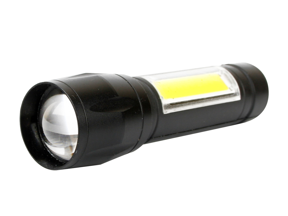 Фонарь  Ultra Flash  E1337 (акк 3,7В, черн, XPE + COB LED, 3Вт, 3реж,  бокс)