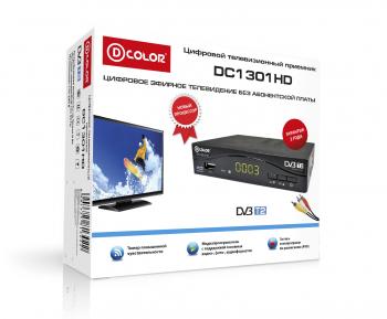 Цифровая TV приставка (DVB-T2) D-Color DC1301HD (Металл, RCA, HDMI, USB, LED-диспл,Youtube, IPTV)
