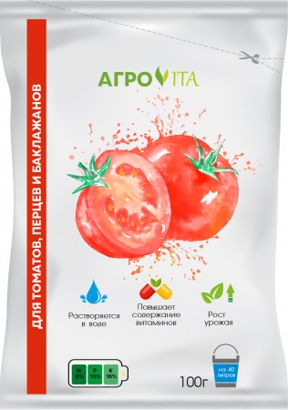 Удобрение Агровита Для томатов, перцев и баклажанов 100г