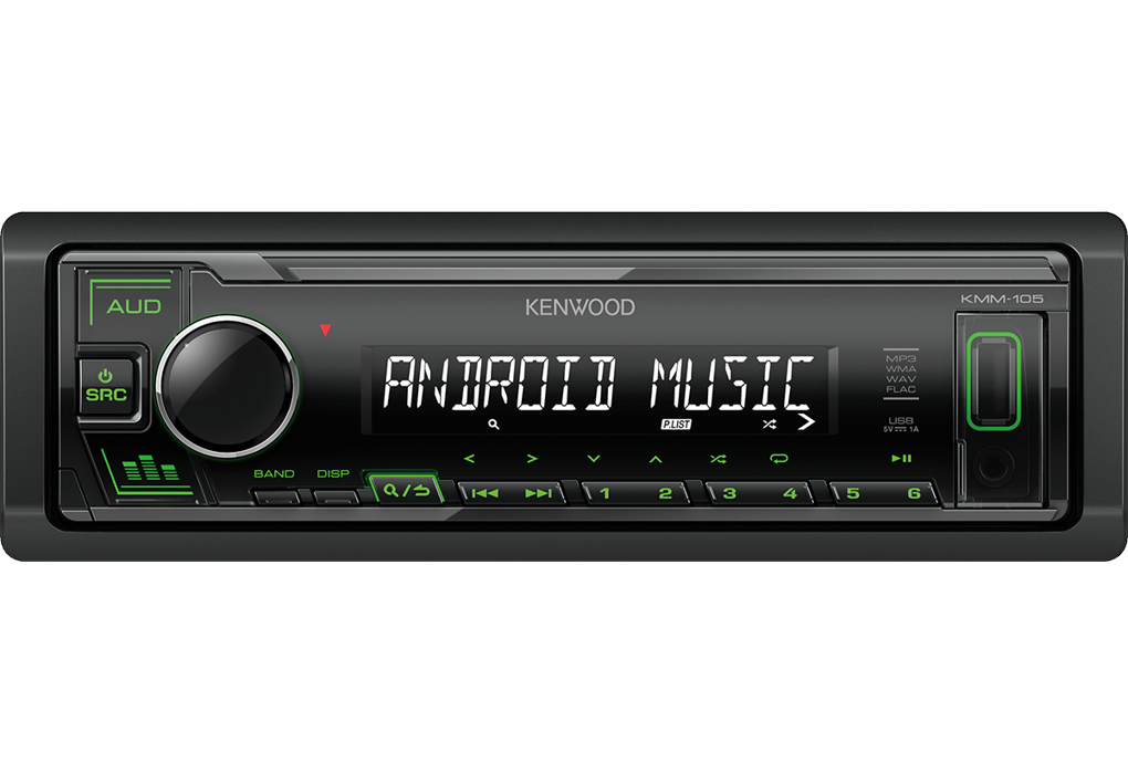 Авто магнитола  KENWOOD KMM-105GY 1DIN 4x50Вт  (MP3/WMA)