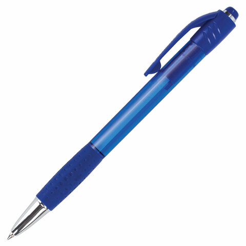 Ручка шариковая BRAUBERG SUPER грип синяя 0,7,автомат  линия письма 0,35мм