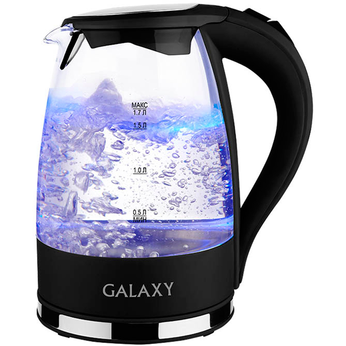 Чайник Galaxy LINE GL 0552  стеклян (2,2 кВт, 1,7л, светодиодн подсветка) 8/уп