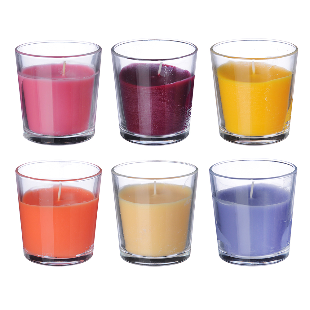 Свеча ароматическая в стеклянном стакане, 8х7,5 см, 6 ароматов LADECOR