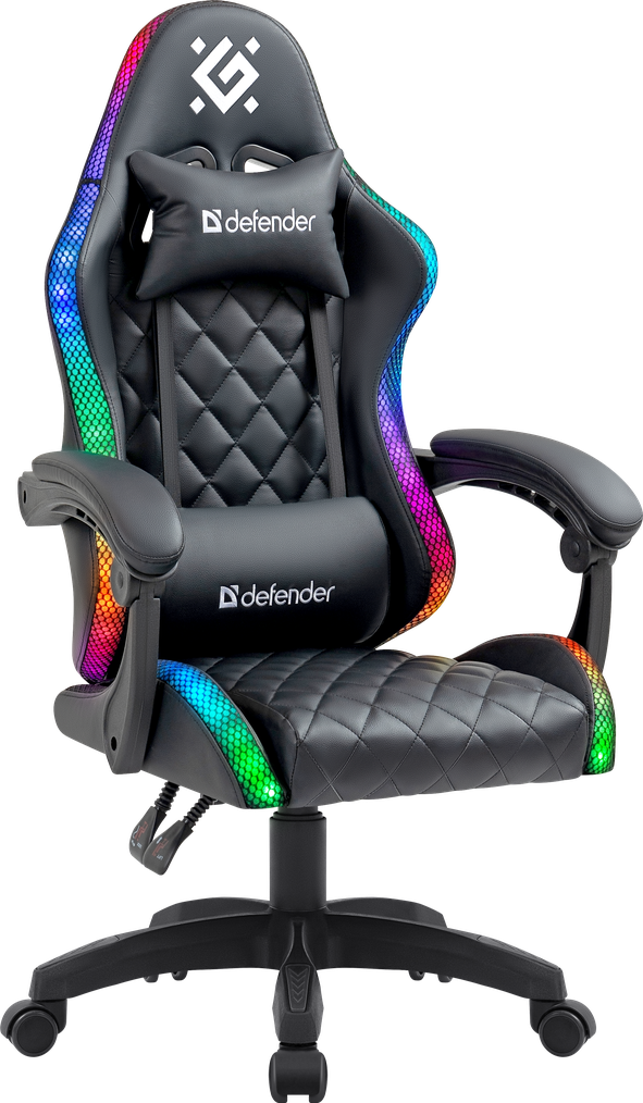 Кресло игровое  Energy черный ,RGB,4 класс,PU  DEFENDER