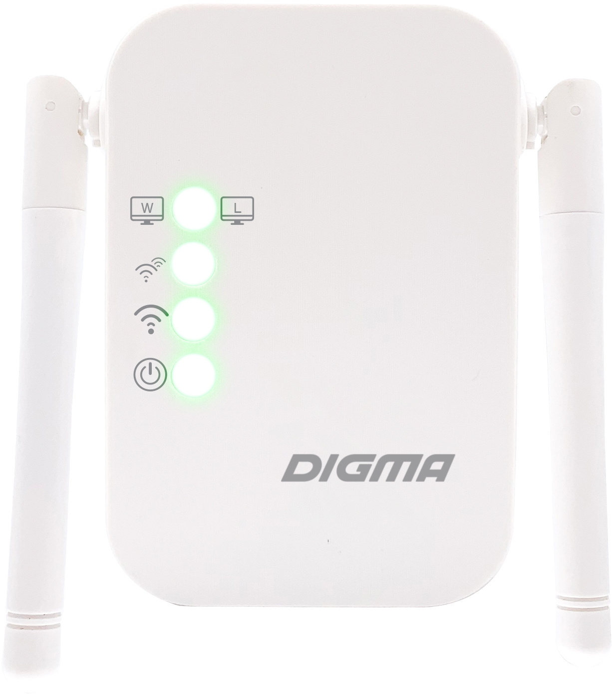 Повторитель беспроводного сигнала Digma D-WR310 N300 10/100BASE-TX Wi-Fi белый