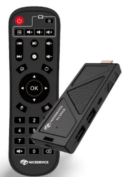 ТВ приставка смарт NICE DEVICE TV STICK (Cortex A53, Android, 1Гб, Flash 8ГБ, ВТ, Wi-Fi 2,4/5Ггц)